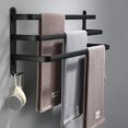 thumbnail image 1 of Toalleros de baño, toalleros negros montados en la pared para ducha y cocina, barras de puerta impermeables con doble gancho Adepaton QH-1409-6, 1 of 7