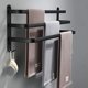 thumbnail image 1 of Toallero de baño Twinkle, barra de toalla autoadhesiva negra para montaje en pared para ducha y cocina, soporte de barra de toalla impermeable con gancho, 1 of 5