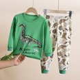 thumbnail image 2 of Boys Clothes Boy Outfits 2-Piece Long Sleeve Sweatshirt Tops and Pants Fall Winter Outfits Set(Green,5-6 Years), 2 of 5