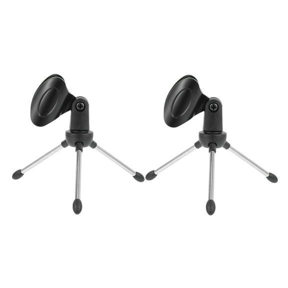 SEWCHICS Adjustable Table Microphone Stand, Black, Lightweight and , Ideal for Home, Office, Podcast Use, 2 Pieces