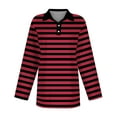 thumbnail image 5 of Pxiakgy Women's Polo Shirts Cotton 3-Button Long Sleeve Collared Tops Summer Cool Shirt Uniform Casual Shirts Women's Short Sleeved Slim Fit Casual Fashion Top Red 3Xl, 5 of 5