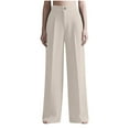 thumbnail image 3 of jtjvou Wide Leg Pants Woman Stretchy Work Dress Pants Women Pull on Business Casual Solid Slacks Trousers Fall Outfits Beige L, 3 of 7