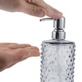 thumbnail image 3 of Unique Bargains 1 Pc Elegant Polka Dot Pattern Soap Pump Dispenser for Bathroom 16.9oz Gray Silver Tone, 3 of 6