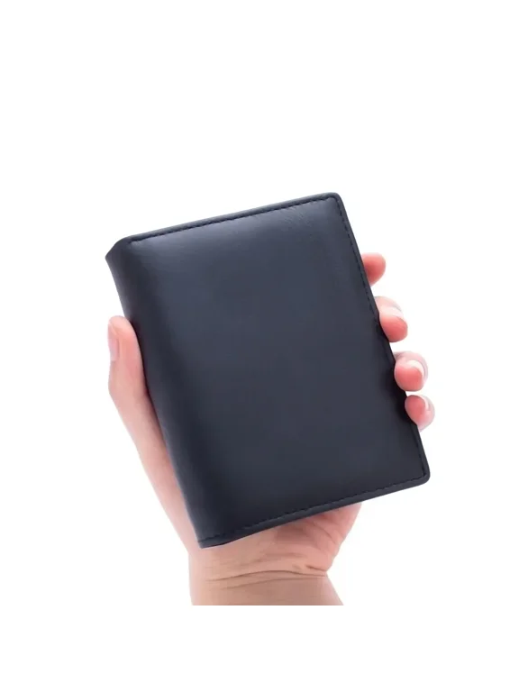 Men's Wallet Genuine Leather Wallets for Men Coin Purse Vintage Vertical Short Credit Card Holder Money Bag Men's RFID Wallet