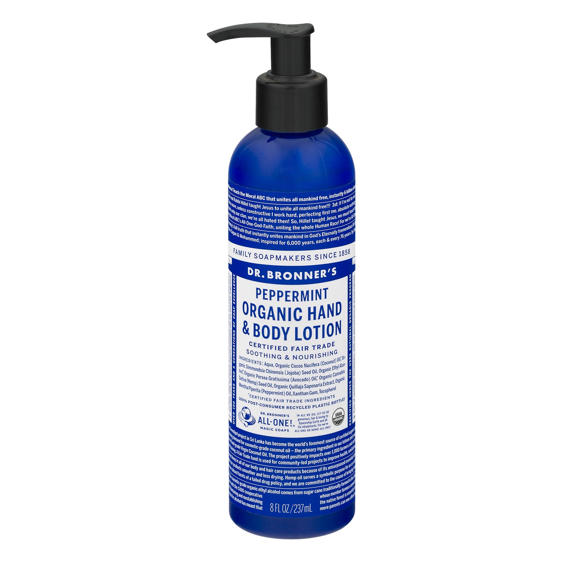Dr. Bronner's Organic Hand & Body Lotion Peppermint, 8.0 FL OZ