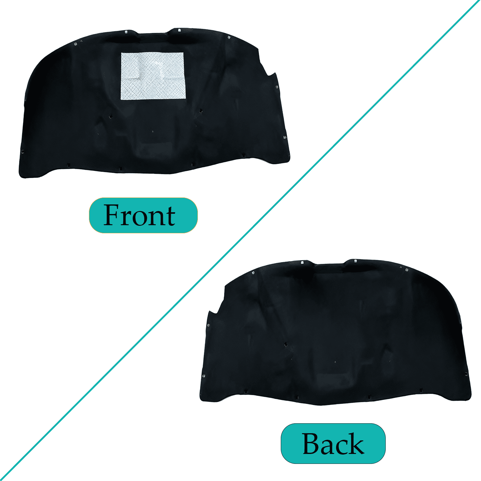 Automotive Hood Engine Front Cover Soundproof Mat For Volkswagen Passat 2000-2007 Shield Mat Noise Insulation Dampening Mat Soundproof Cotton For Under-Hood Accessories-With aluminum foil-2000-2007