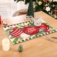 thumbnail image 4 of Christmas Placemats Set of 6, 12x18 Inch Red and Green Buffalo Check Plaid with Christmas Ball Ornaments, Christmas Table Mats for Holiday Winter Xmas Kitchen Dining Table Decor, 4 of 6
