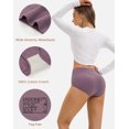 thumbnail image 3 of INNERSY Culottes Taille Haute pour Femmes en Coton Doux, sous-Vêtements Post-Partum pour Femmes, Lot de 5 (2TG, Violet Blush), 3 of 6