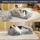 thumbnail image 2 of Cama plegable para perros humanos para niños con tapete de espuma de huevo, 2 of 8