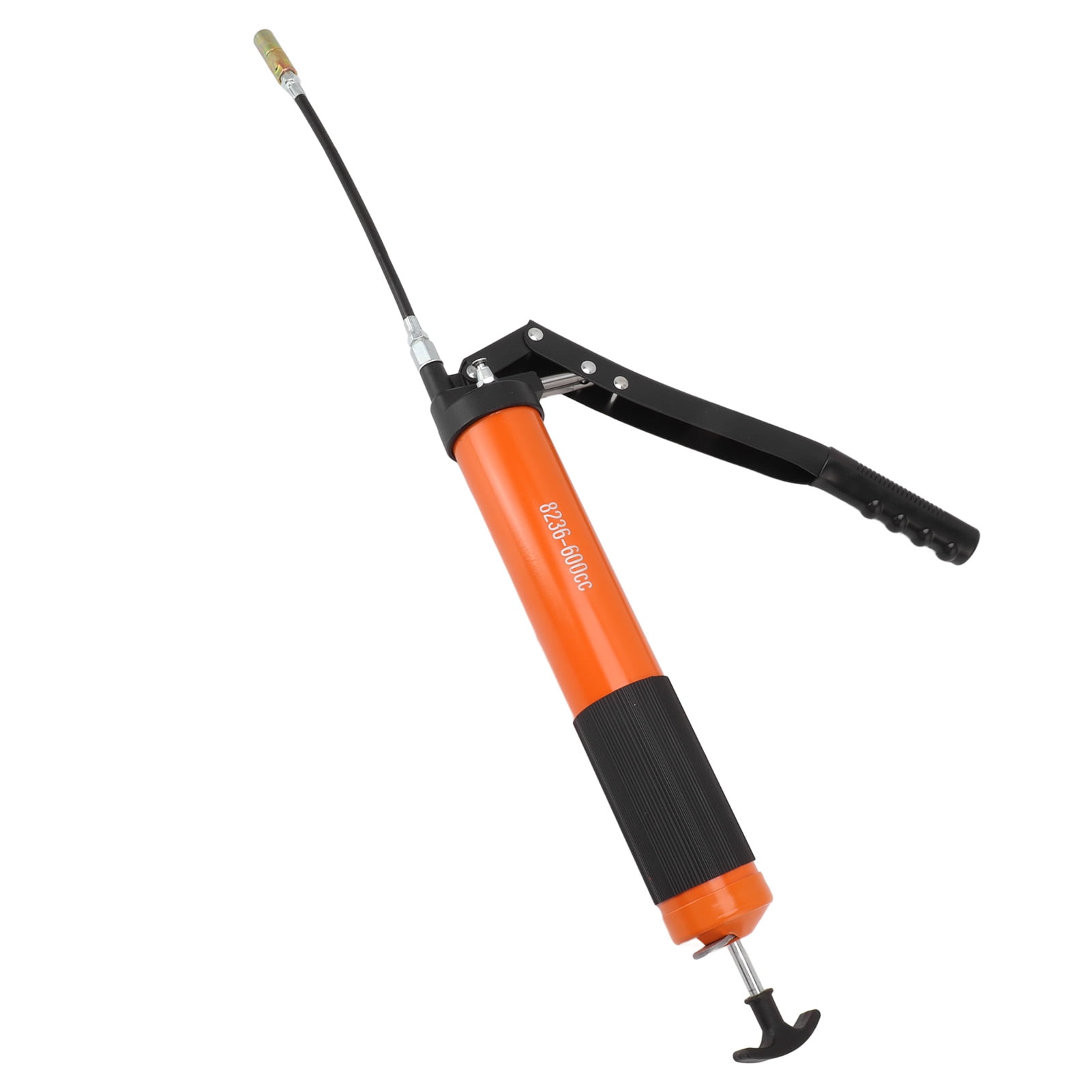 10000PSI Grease Gun 600CC Manual Heavy Duty High Pressure Grease Gun for Automobiles Trucks Ships Lawn Mowers Orange Reinforced Double Piston