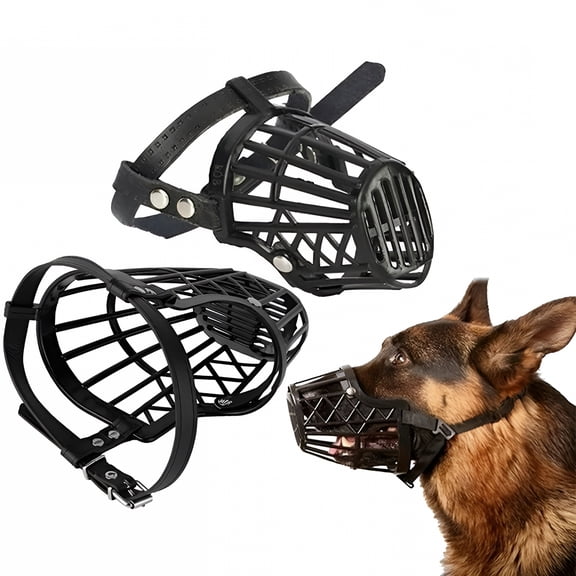 GASTROPOD 2 Pcs Dog Muzzle, Breathable Basket Muzzles for Small Medium Large Dogs, Adjustable Pet Anti-Biting Chewing Gear