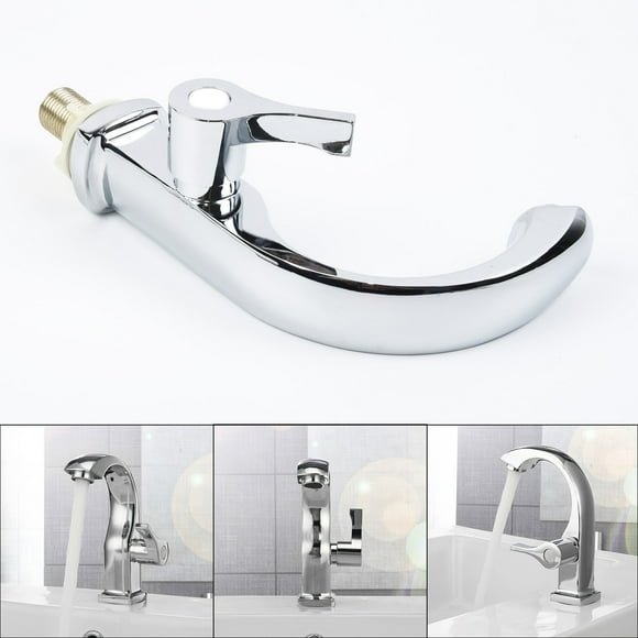 Chrome Wash Basin Sink Faucet Single Handle Single Hole Cold Water Bathroom Faucet Deck-mounted Tap Silver