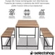 thumbnail image 3 of uego De Mesa Y Sillas de Comedor Mesa De Cocina De Madera MDF Rústica con 2 Bancas 4 Asientos Ideal para Casa Cocina Vintage (Café), 3 of 5