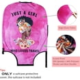 thumbnail image 2 of Luggage Cover Approved Cute Travel Suitcase Protector Pink Black Girl Elastic Washable Unique Themed Baggage Covers for 25-28 inch Luggage (L), 2 of 6