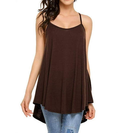 

Women Strap Tank Casual Pleated Camisole Flowy Cotton Loose Cami Tops