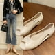 thumbnail image 3 of Adecuado para múltiples escenarios, sandalias de verano para mujer, sandalias de moda con tacón grueso y punta abierta, zapatos planos informales sin cordones, 3 of 6
