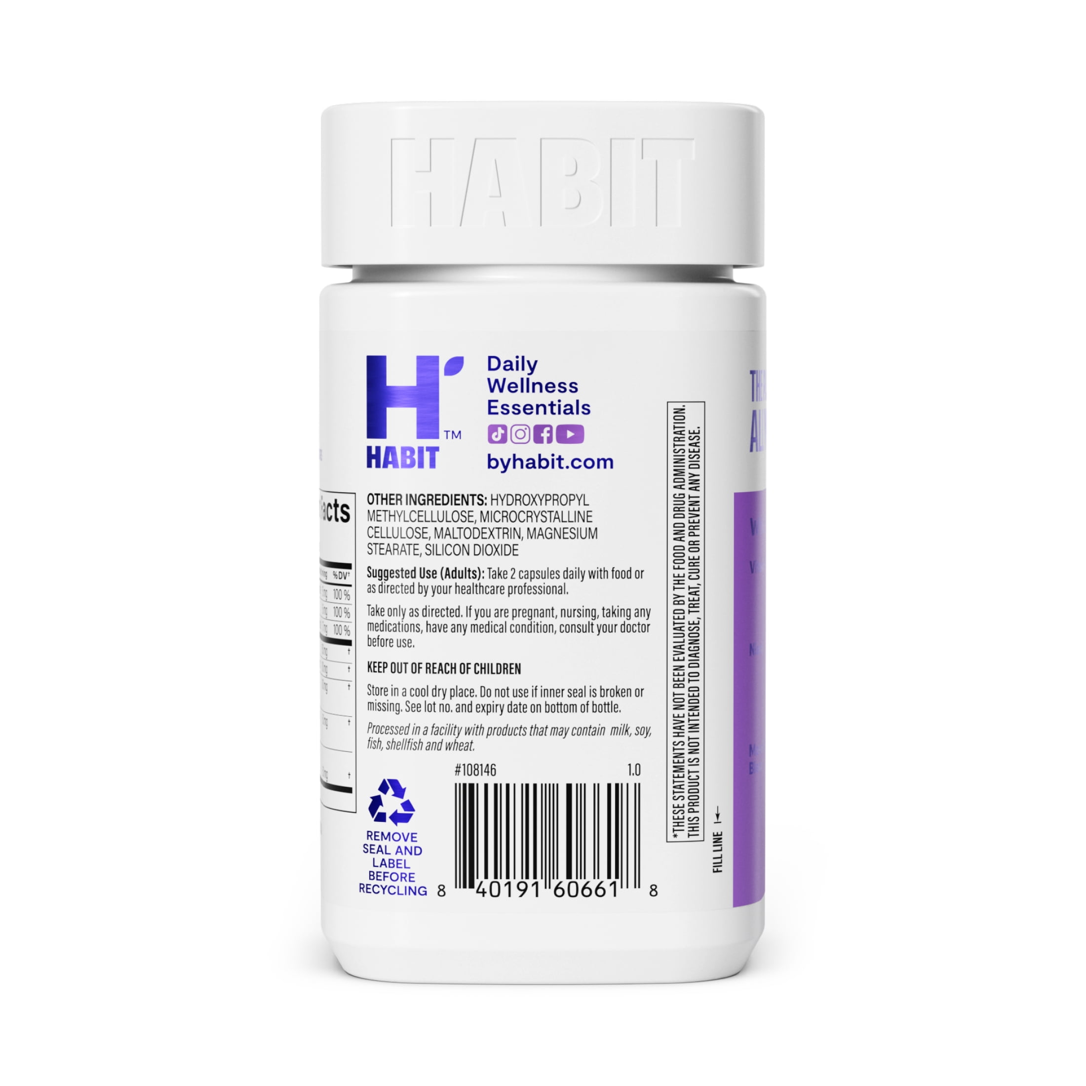 HABIT Libido Supplement, Supports Energy & Performance, Vitamin B6 & E, Ashwagandha, Maca, 60 Capsules