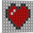 thumbnail image 1 of ARTCANVAS Red Love Heart Jewel Pixel Canvas Art Print - Size: 12" x 12" (0.75" Deep), 1 of 9