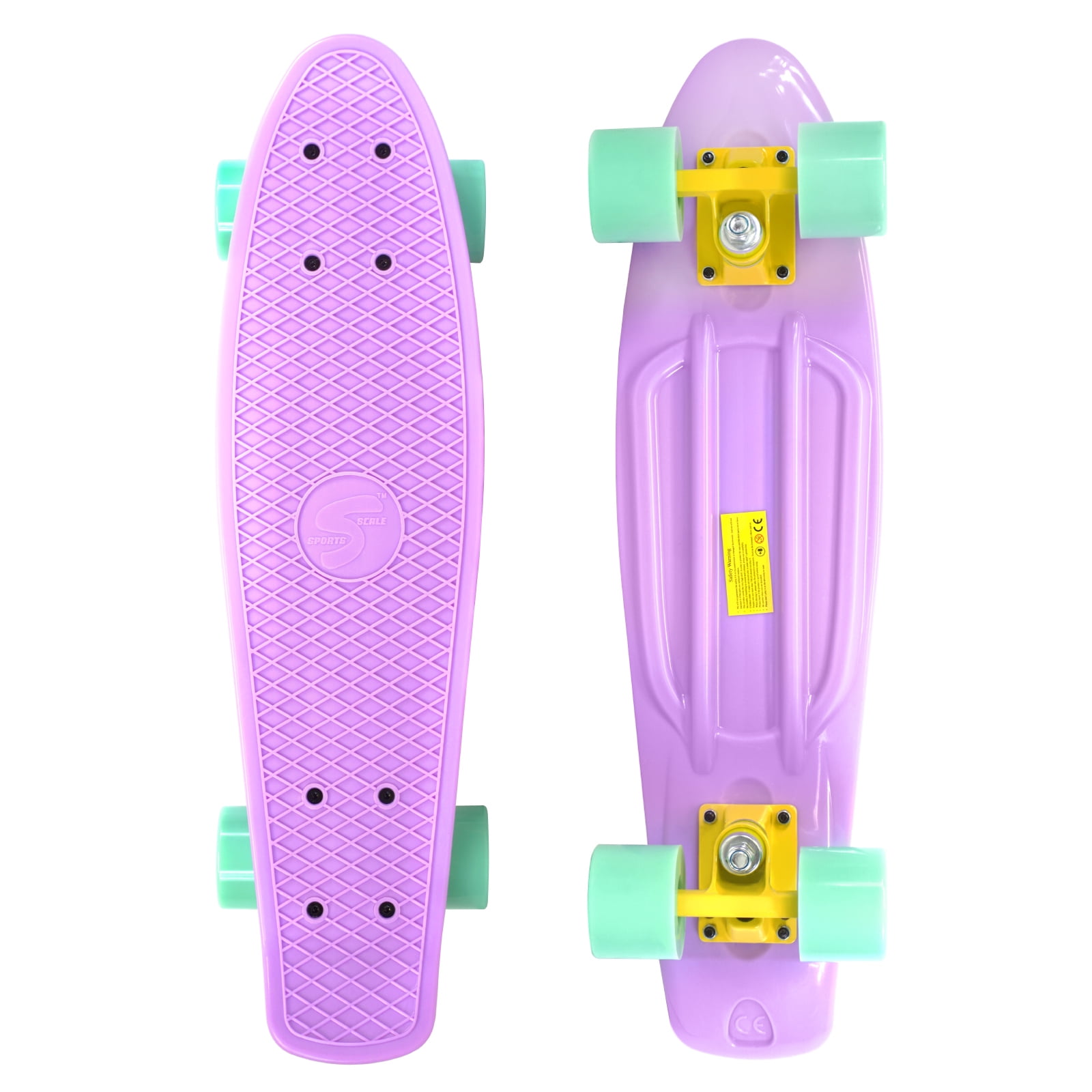 Complete inch Skateboard Plastic Mini Retro Style Cruiser, Lilac - Walmart.com