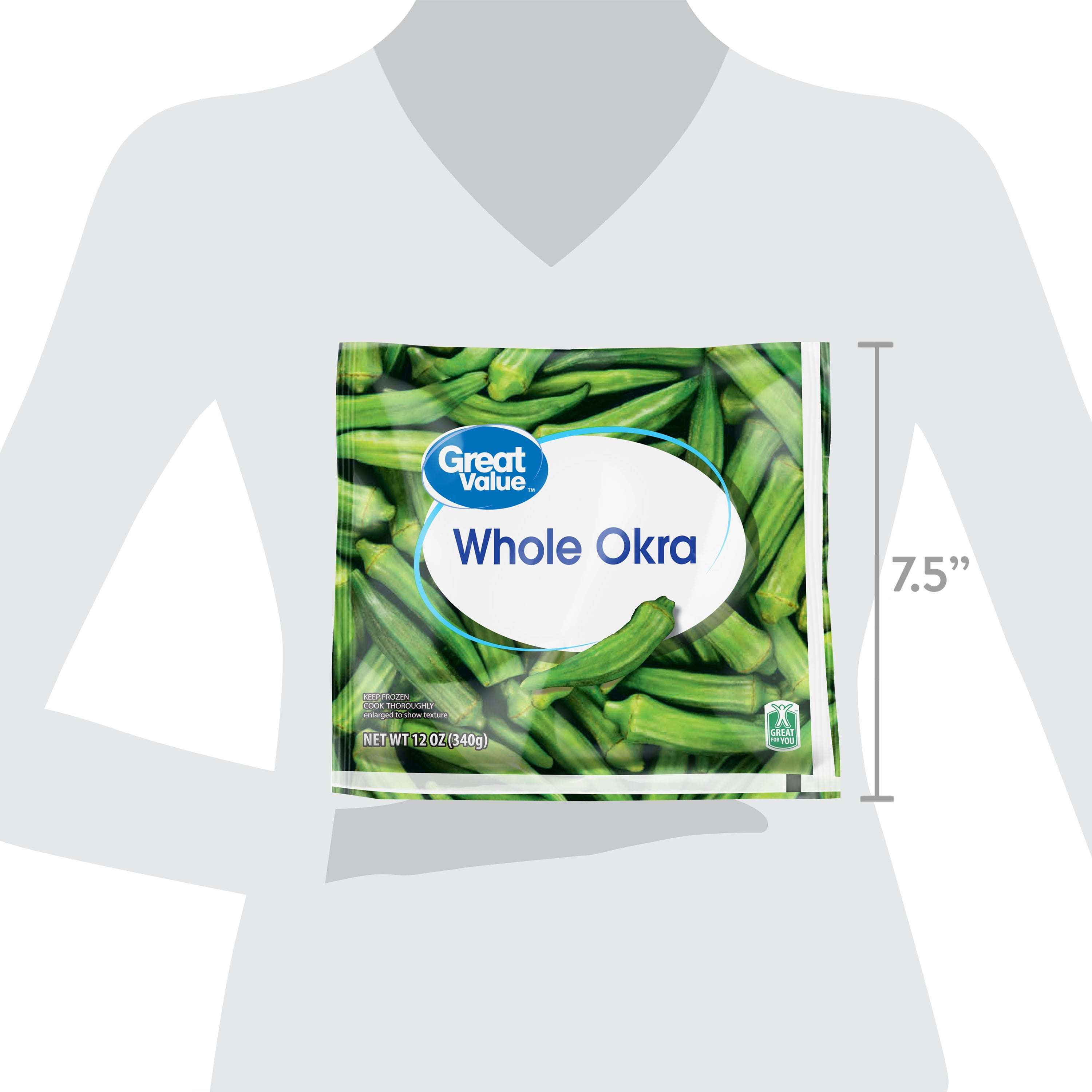 Great Value Whole Okra, 12 oz (Frozen)
