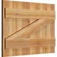 thumbnail image 2 of 26 7/8"W X 19"H Timbercraft Five 5 3/8" Boards Joined Board-N-Batten Shutters W/Z-Bar, Rough Sawn Western Red Cedar (Per Pair), 2 of 13
