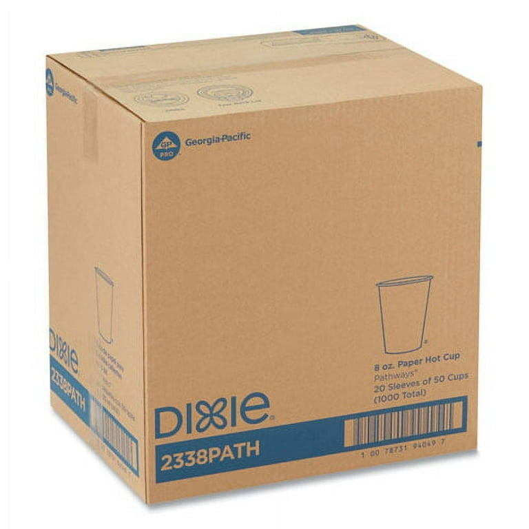 Paper Hot Cups, 8 oz, White, 50/Pack, 20 Packs/Carton