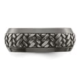 thumbnail image 4 of Edward Mirell Black Ti and Titanium Woven Design Beveled Casted 9mm Band, 4 of 8