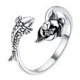 thumbnail image 1 of Adjustable Open Ring Fish Lotus Flower Ring Jewelry Gift for Women Girls, 1 of 8