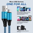 thumbnail image 4 of Android Charger Cable,Micro USB Cable 2 Pack 6FT USB A to Micro Cable with 2-Pack USB Wall Charger, KIGPOZI Fast Charging USB Plug Compatible with Samsung Galaxy S7 S6 J8 J7 Note 5,Kindle, LG (Blue), 4 of 8