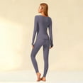 thumbnail image 7 of VISALY Women's Thermal Long Sleeve Shirts Crew Neck Tight Fitted Casual Going Out Stretchy Basic Tee Shirts Slim Fitted Tops Lightweight Base Layer Soft Warm Undershirts Baselayer Grey L, 7 of 7