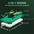 thumbnail image 3 of Casetego for Samsung Galaxy S24 FE 5G Case,Shockproof Three Layer Heavy Duty Soft Silicone Rubber Bumper+Hard Plastic Hybrid Protective Case,Green Butterfly, 3 of 8