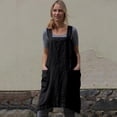 thumbnail image 1 of Jusqu'à 30 % de Rabais, Tablier en Lin pour Femmes, Tablier de Jardin, Robe de Travail pour Extérieur et Tenue Décontractée, Confortable et Durable/coton et Lin, Noir, Sopatenor, 1 of 9