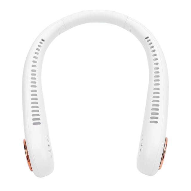 Ventilador de cuello recargable usb, manos tranquilas libres de piel amigable para la piel de 360 grados ventilado de cuello portátil para párlico para interiores al aire libre