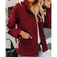 thumbnail image 2 of Yokua Women's Military Windbreaker Jacket Zipper Snap Button Parka Hunting Utility Coat with Pockets, 2 of 7