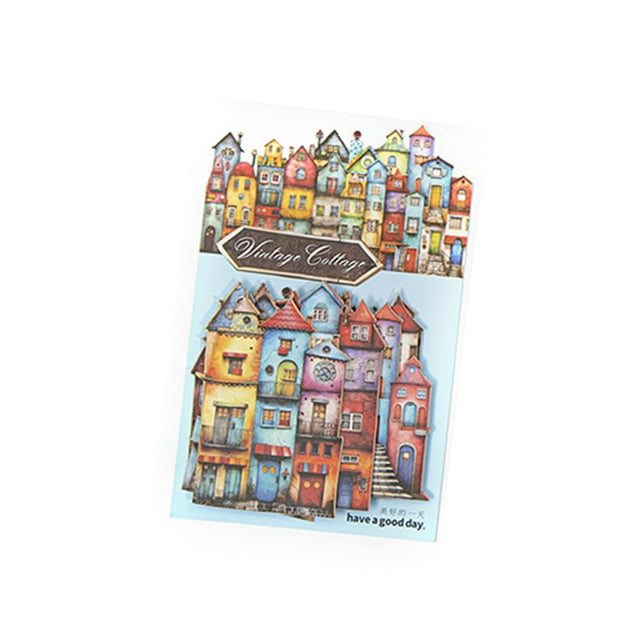 yuksok 15 Pieces Scrapbook Decorative Paper Cardstock Stickers for Planners Collage Style D