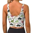 thumbnail image 4 of Goofa Dinosaur Printed Sports Bras for Women, High Impact Running Bra Workout Crop Tank Tops Longline Sports Bra Push up-Medium, 4 of 9