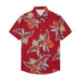 thumbnail image 4 of IWRICH Men's Hawaiian Shirt Short Sleeve Floral Button down Shirts Tropical Summer Beach Shirts Camp Collar Shirt 03-Brick Red XXXL, 4 of 4