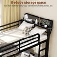 thumbnail image 6 of Miniyam Twin XL Over Twin XL Metal Bunk Bed with Desk and Storage for Dorm Apartment, Black, 6 of 9