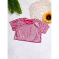 thumbnail image 7 of Miaeowve Kids Girls Shiny Metallic Crop Top Boys Short Sleeves Hip Hop Dance Wear Crop Top T-Shirt Rose Red 110, 7 of 7