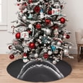 thumbnail image 5 of Yiaed Black And White Shark Print Christmas Tree Skirt , Tree SkirtsTree Mat for Christmas Winter Holiday Indoor Decorations-48", 5 of 7