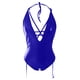 thumbnail image 2 of Gibobby Lencería sexy Lencería para mujer Plus Sizr Leather Teddy Body Lencería Sexy Recorte Cuello en V Lace Up Conjunto con Tanga(Azul G), 2 of 4