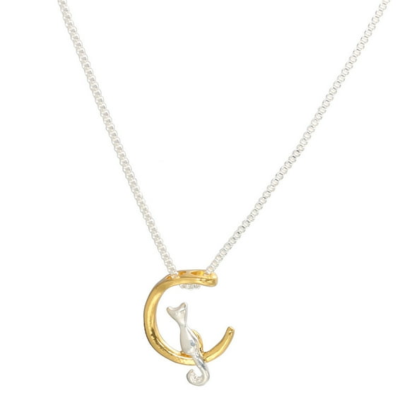 Pompotops Cat on the Moon Choker Necklace Personalized Cat Necklace Birthday Anniversary Jewelry Gift for Women