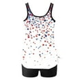 thumbnail image 4 of American Patriotic Swimsuit Tops Adjustable Straps Crew Neck Blouse Sleeveless Summer Swimwear 4th July Swim Top USA Flags Tankini Slim Fit Blouses, 4 of 5
