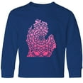 thumbnail image 3 of Inktastic Michigan Silhouette Mandala Long Sleeve Youth T-Shirt, 3 of 5