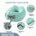 thumbnail image 2 of Skechers Travel Neck Pillow,U Shaped Memory Foam Neck Travel Pillow,Breathable Mesh Fabric,Adjustable Strap,Ideal for Car,Office,Plane&Long Distance Travel,Green, 2 of 8