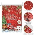 thumbnail image 3 of Red Christmas Shower Curtain Xmas Balls Bathroom Curtain Snowman Waterproof Fabric Bath Decor with Hooks 72"x72", 3 of 5