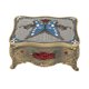 thumbnail image 2 of Caja de joyería vintage con cerradura grabado rosas rojas espejo interno terciopelo suave caja del tesoro para mujeres niñas, 2 of 8