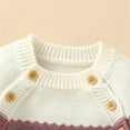 thumbnail image 2 of Generic Girls Warm Blouse Baby Girl Boy Cotton Knitted Sweater Romper Jumpsuit Outfits Hat Set Long Sleeve Cable Knit Sweater Romper Jumpsuit Outfit, 2 of 4