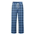 thumbnail image 5 of BOOMNY Mens Pajama Pants Wide Leg Pajamas Pants for Men Plaid Soft Pj Bottoms Pant With Pockets Cozy Homewear Loungewear, 5 of 6