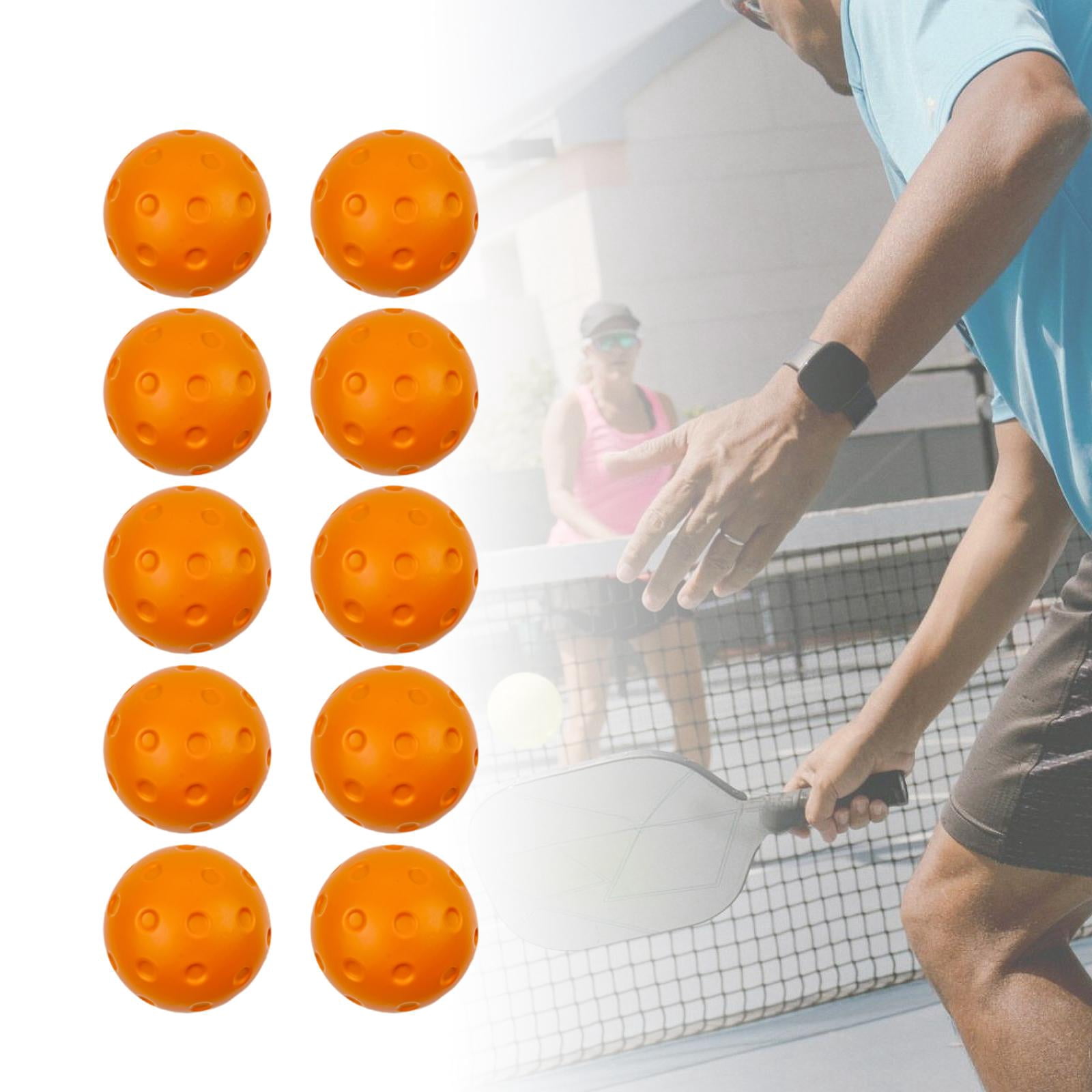 Baoblaze 10 Pieces Pickleball Ball Indoor Practice Ball 74mm Flexible Silent s orange